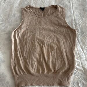 Ann Taylor Beige Sleeveless Tank Top